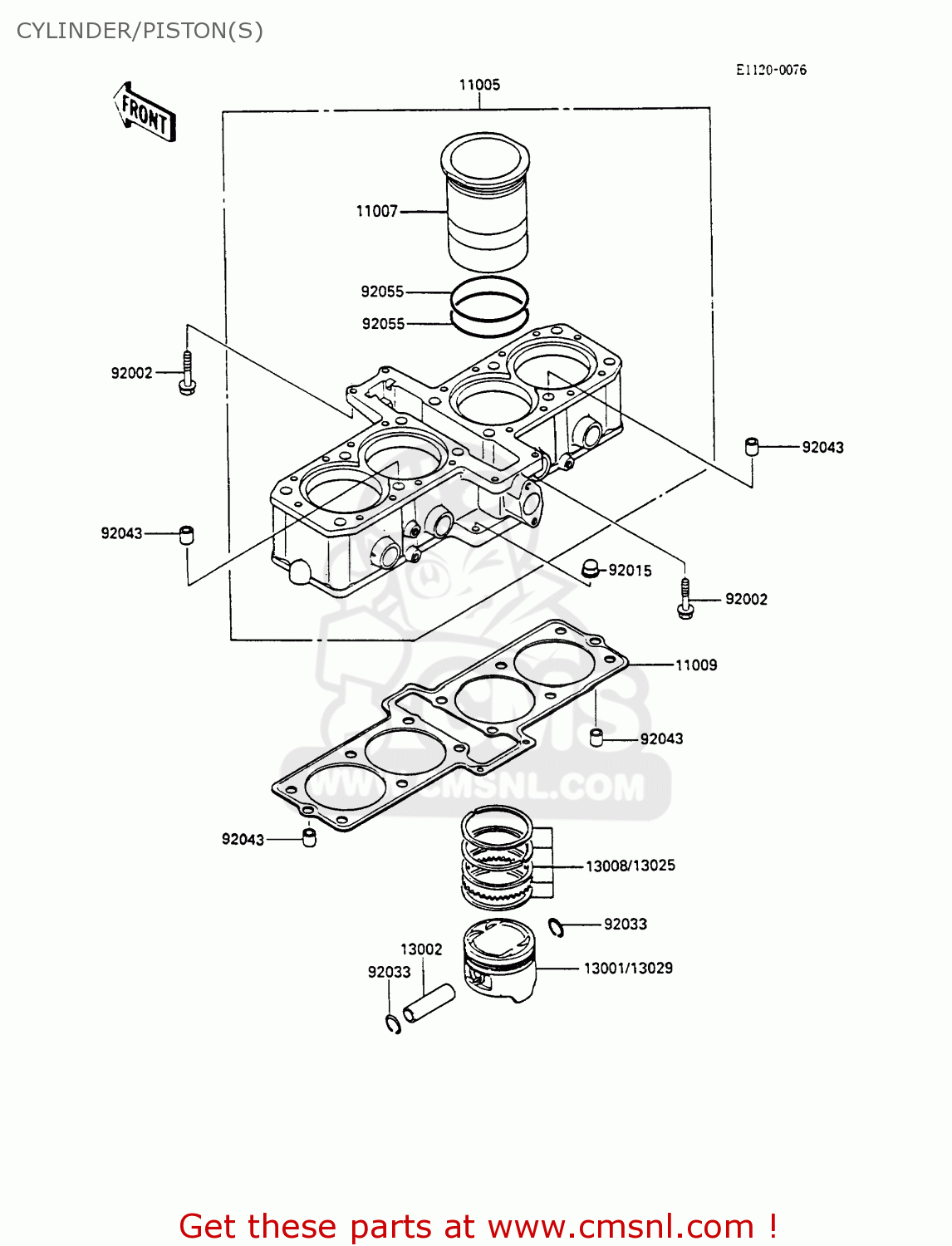 CYLINDER/PISTON(S) ZX600C3 GPX600R 1990 EUROPE UK FR FG