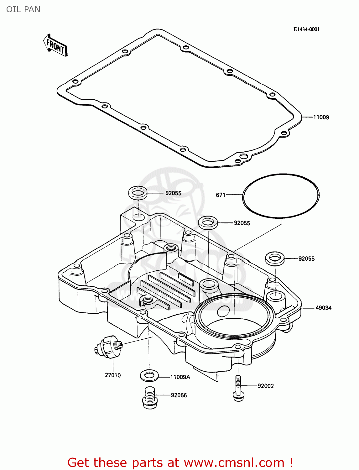 OIL PAN ZX600C3 GPX600R 1990 EUROPE UK FR FG