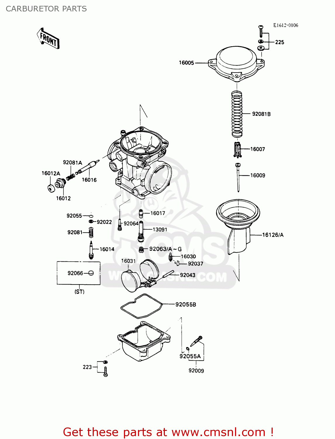 CARBURETOR PARTS ZX600C3 GPX600R 1990 EUROPE UK FR FG