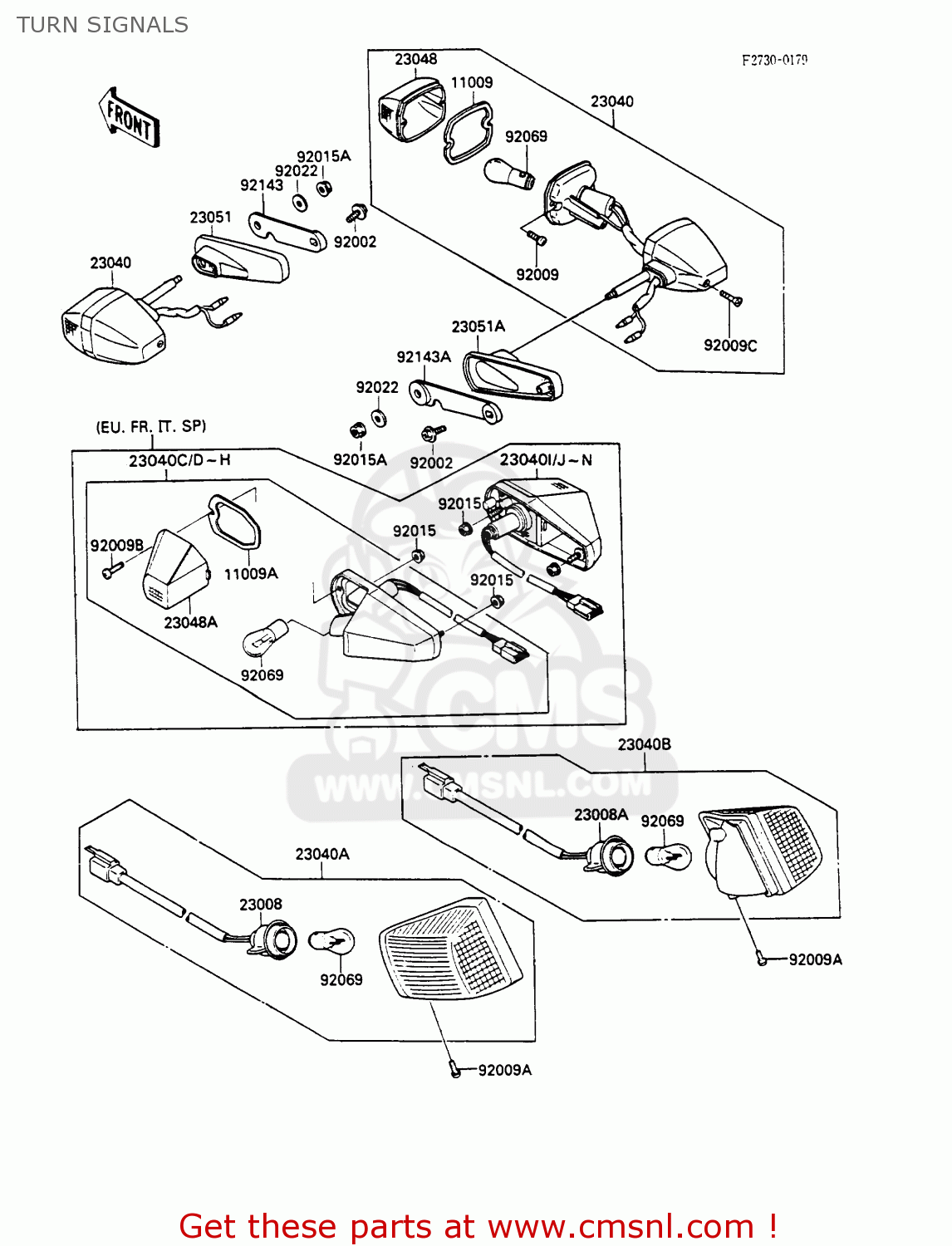 TURN SIGNALS ZX600C3 GPX600R 1990 EUROPE UK FR FG