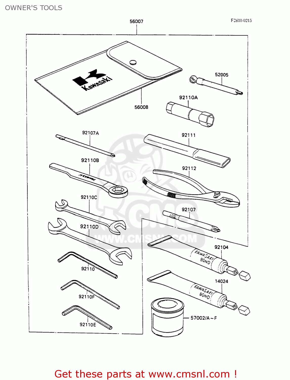 OWNER'S TOOLS ZX600C3 GPX600R 1990 EUROPE UK FR FG