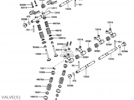 VALVE(S) - ZX600C3 GPX600R 1990 EUROPE UK FR FG