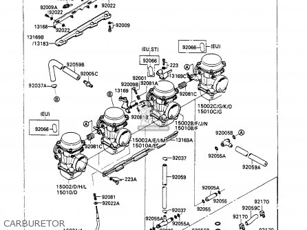 CARBURETOR - ZX600C3 GPX600R 1990 EUROPE UK FR FG