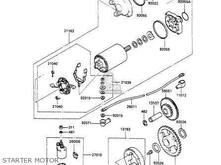 STARTER MOTOR - ZX600C3 GPX600R 1990 EUROPE UK FR FG