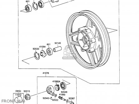 FRONT HUB - ZX600C3 GPX600R 1990 EUROPE UK FR FG