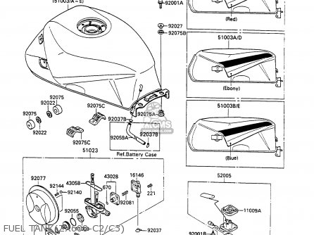 FUEL TANK(ZX600-C2/C3) - ZX600C3 GPX600R 1990 EUROPE UK FR FG