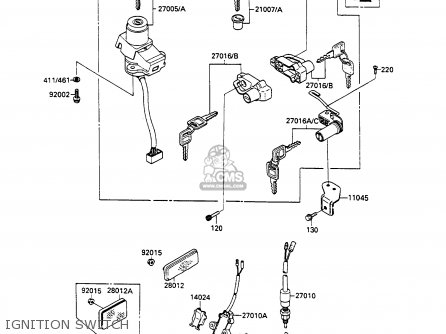 IGNITION SWITCH - ZX600C3 GPX600R 1990 EUROPE UK FR FG