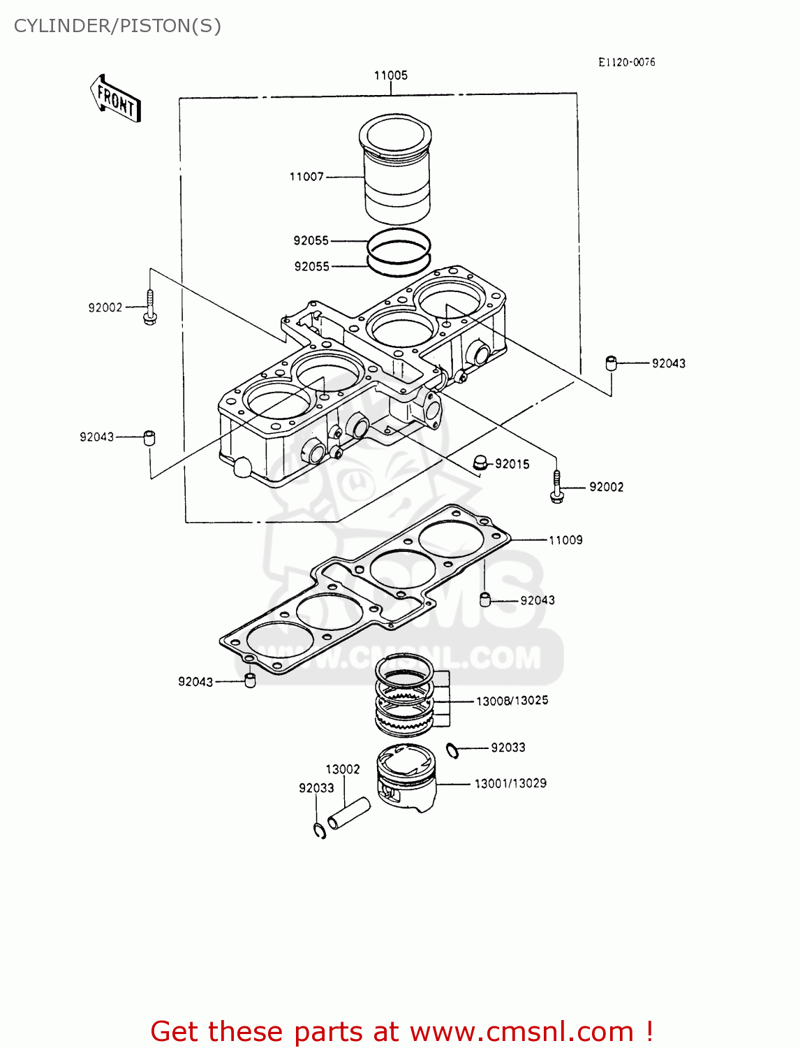 CYLINDER/PISTON(S) ZX600C3 NINJA 600R 1990 USA CALIFORNIA