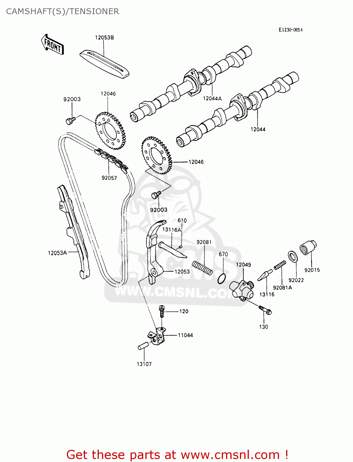CAMSHAFT(S)/TENSIONER ZX600C3 NINJA 600R 1990 USA CALIFORNIA