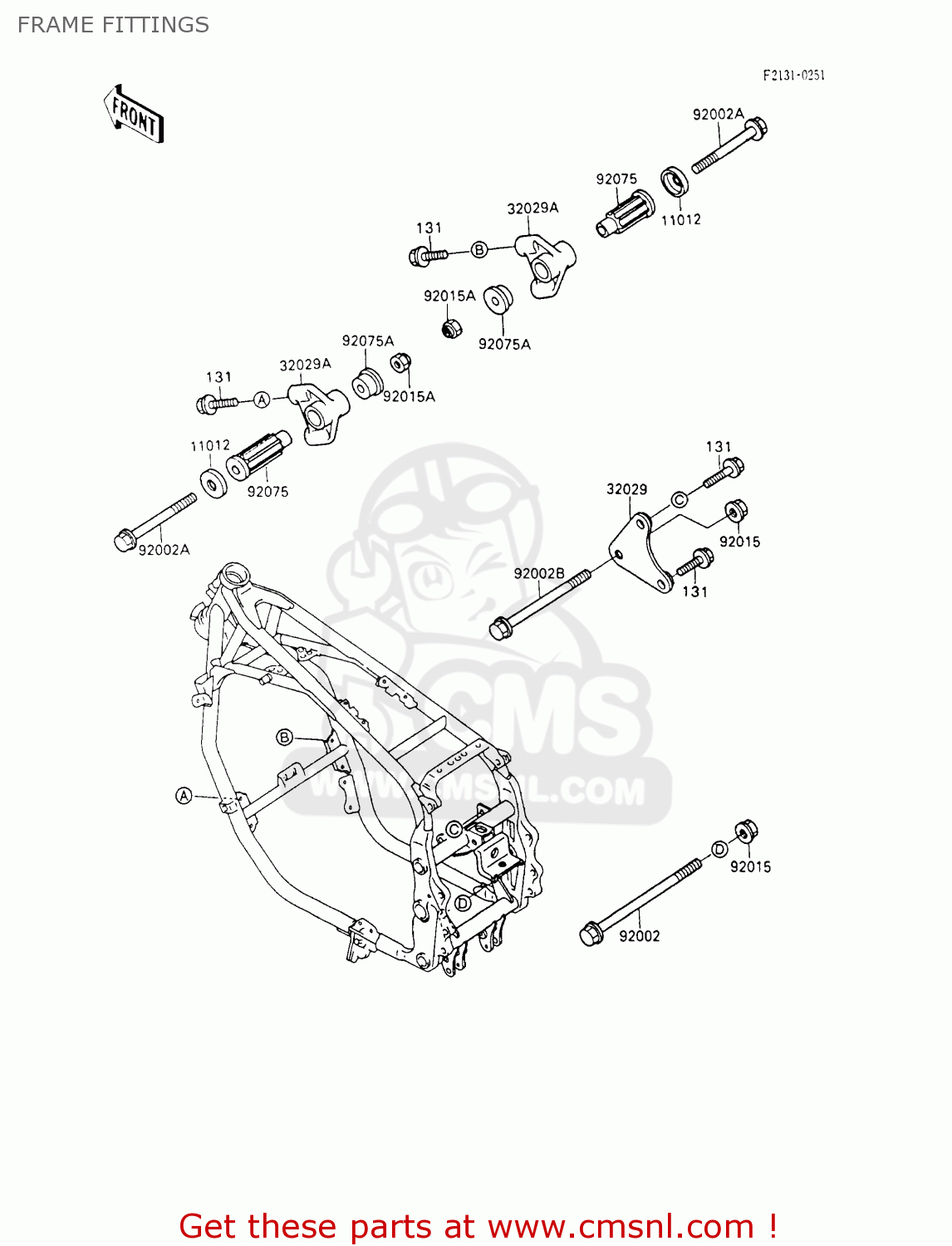 FRAME FITTINGS ZX600C3 NINJA 600R 1990 USA CALIFORNIA