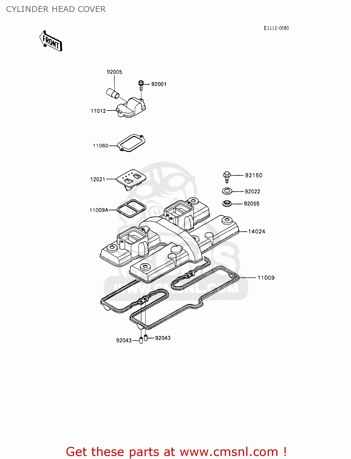 CYLINDER HEAD COVER ZX600C4 NINJA 600R 1991 USA CALIFORNIA