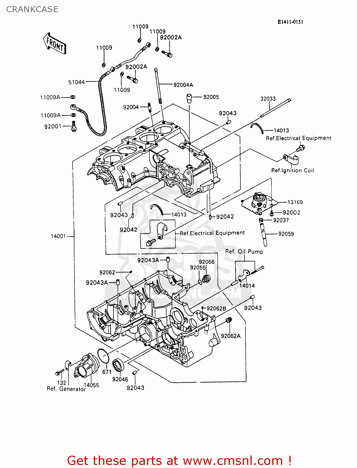 CRANKCASE ZX600C4 NINJA 600R 1991 USA CALIFORNIA