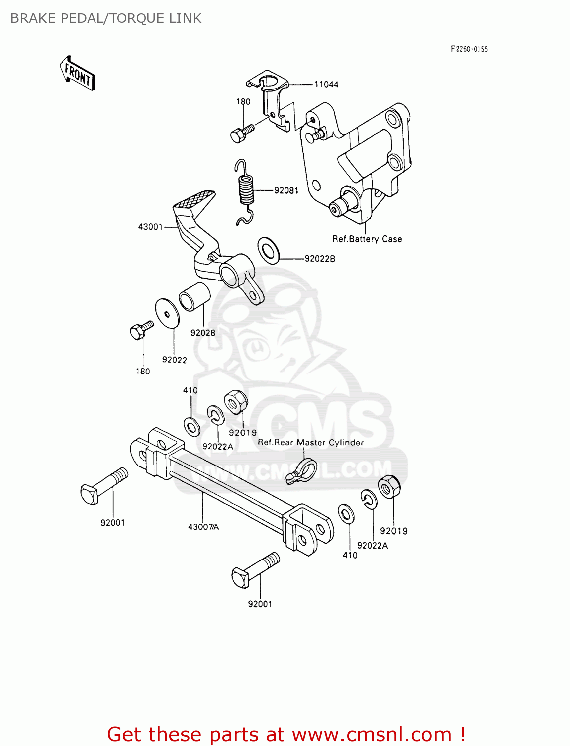 BRAKE PEDAL/TORQUE LINK ZX600C4 NINJA 600R 1991 USA CALIFORNIA