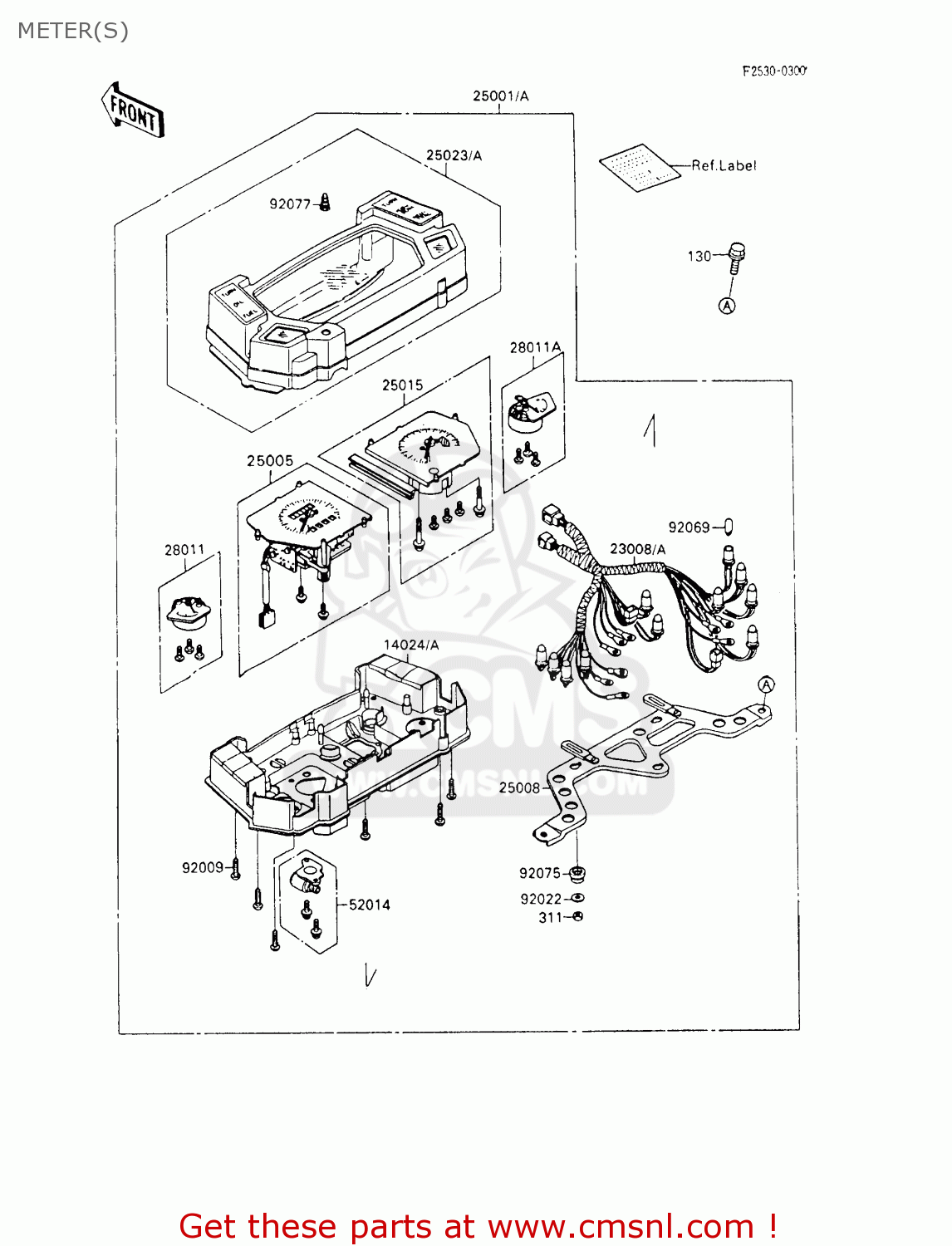 METER(S) ZX600C4 NINJA 600R 1991 USA CALIFORNIA