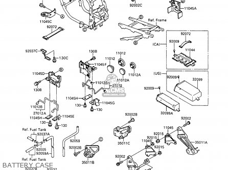 BATTERY CASE - ZX600C4 NINJA 600R 1991 USA CALIFORNIA
