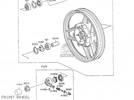 FRONT WHEEL - ZX600C4 NINJA 600R 1991 USA CALIFORNIA