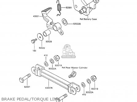 BRAKE PEDAL/TORQUE LINK - ZX600C4 NINJA 600R 1991 USA CALIFORNIA