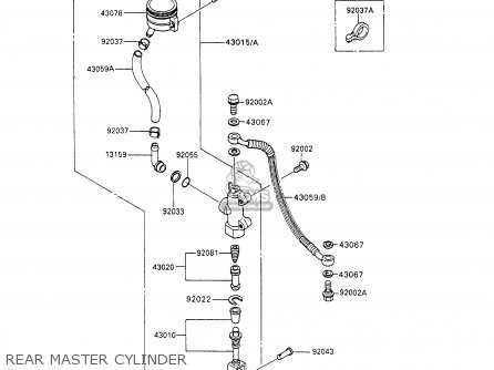 REAR MASTER CYLINDER - ZX600C4 NINJA 600R 1991 USA CALIFORNIA