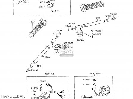 HANDLEBAR - ZX600C4 NINJA 600R 1991 USA CALIFORNIA