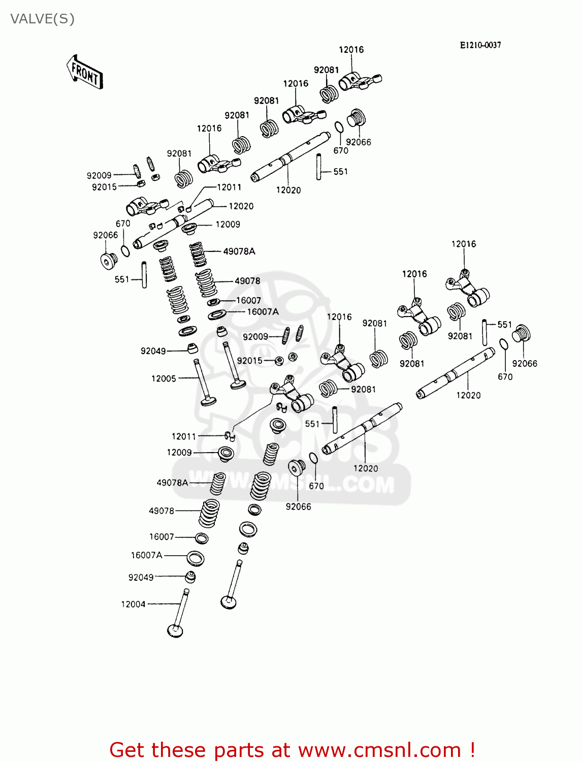 VALVE(S) ZX600C5 NINJA 600R 1992 USA CALIFORNIA