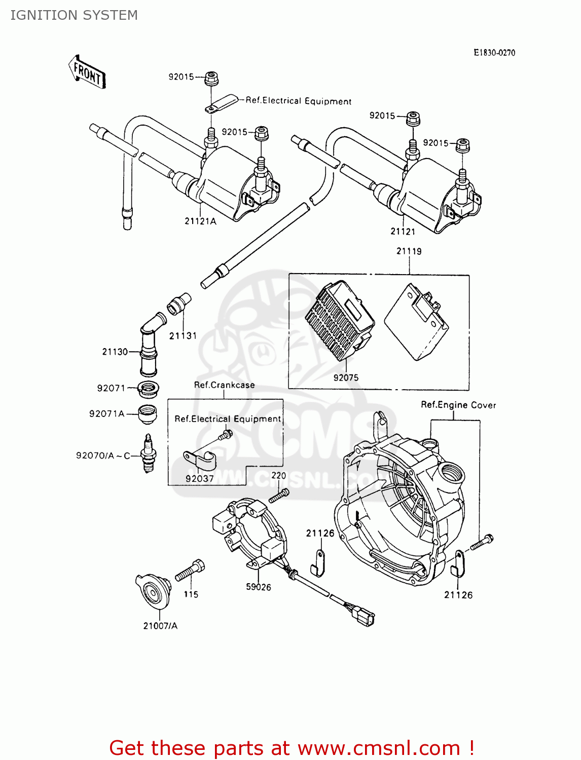IGNITION SYSTEM ZX600C5 NINJA 600R 1992 USA CALIFORNIA