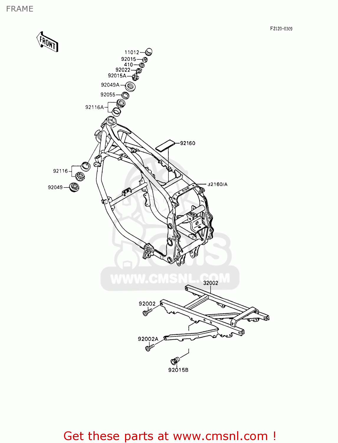 FRAME ZX600C5 NINJA 600R 1992 USA CALIFORNIA