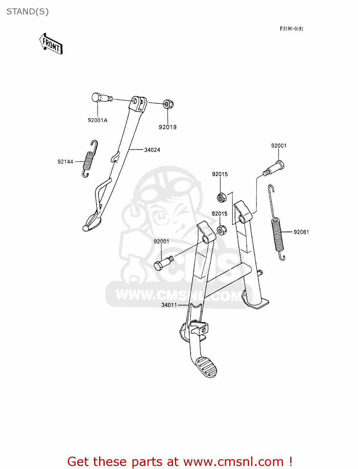 STAND(S) ZX600C5 NINJA 600R 1992 USA CALIFORNIA
