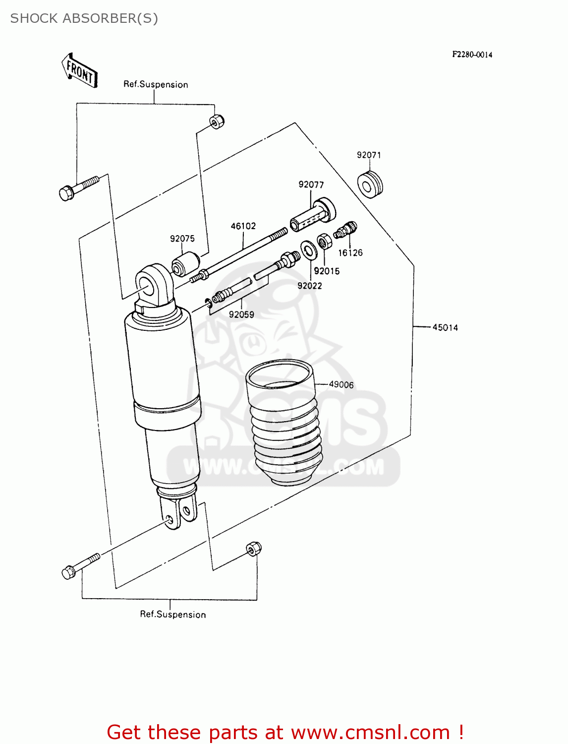SHOCK ABSORBER(S) ZX600C5 NINJA 600R 1992 USA CALIFORNIA