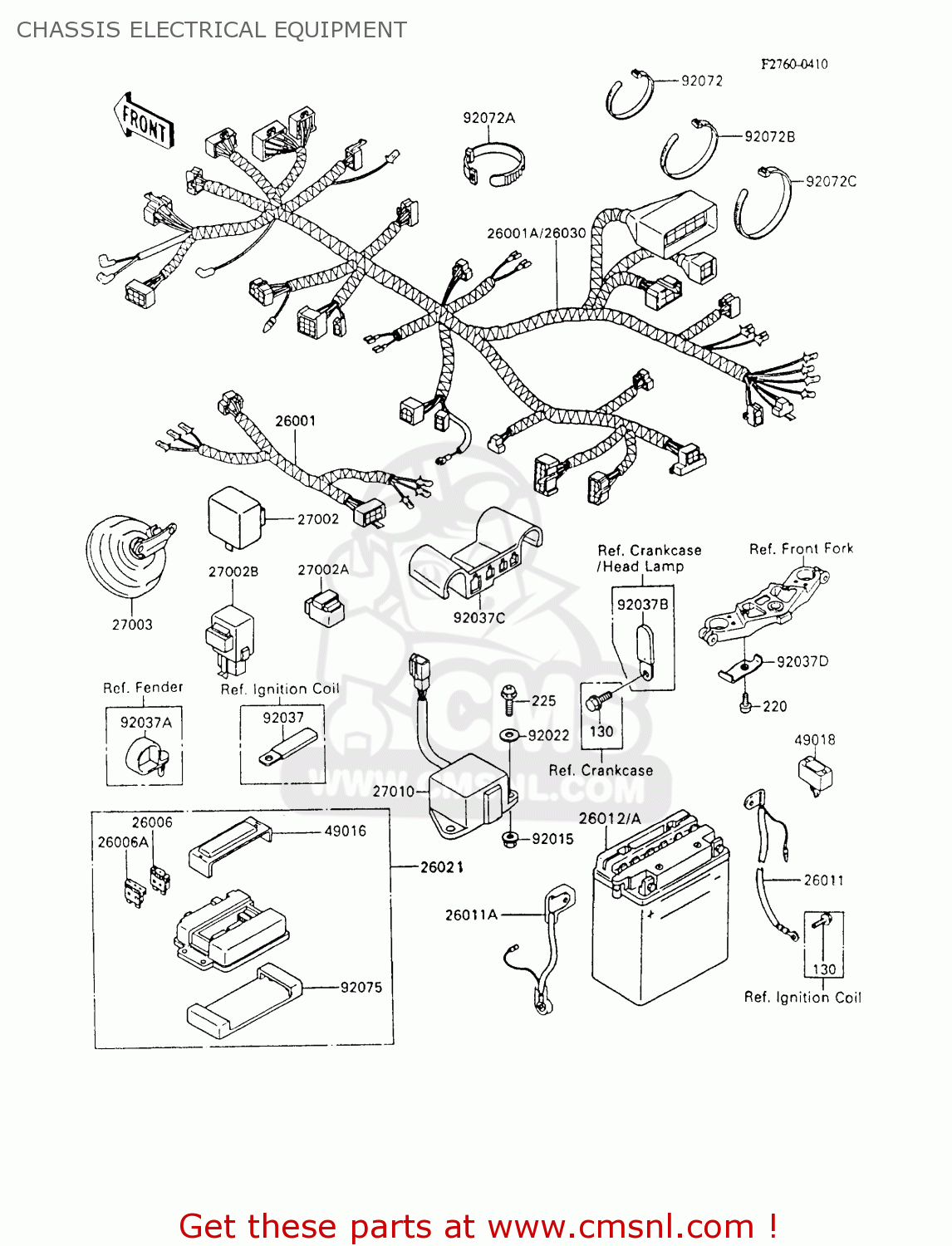 CHASSIS ELECTRICAL EQUIPMENT ZX600C5 NINJA 600R 1992 USA CALIFORNIA