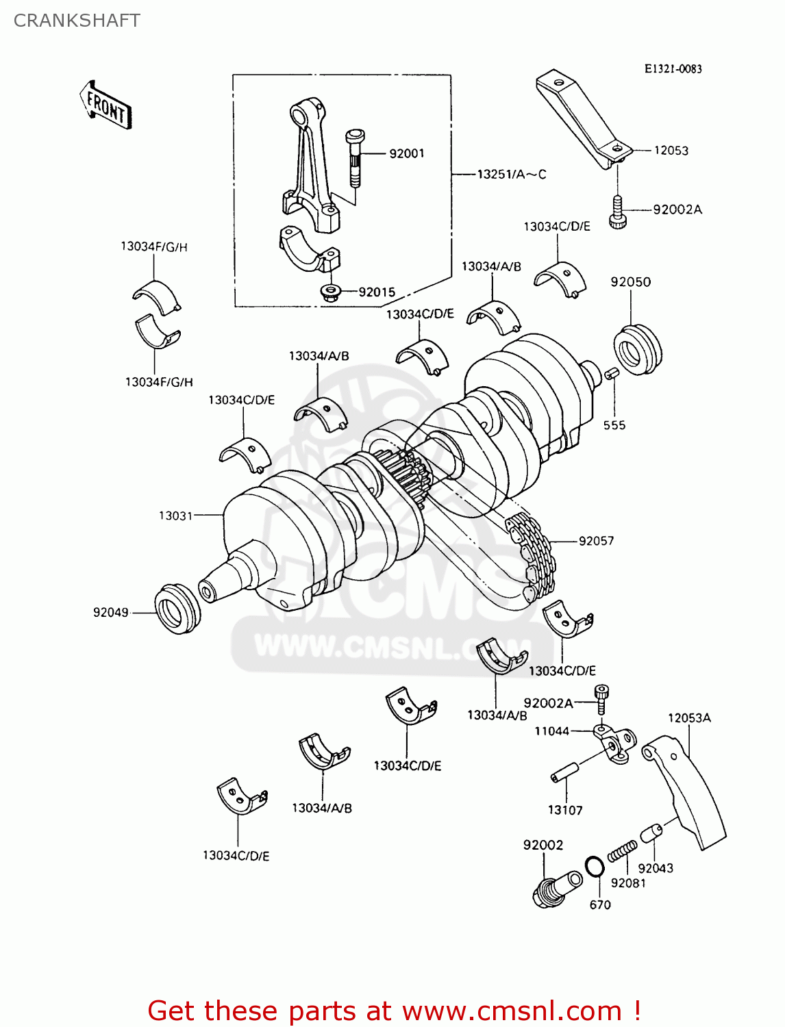 CRANKSHAFT ZX600C6 GPX600R 1993 UNITED KINGDOM NL FG SD