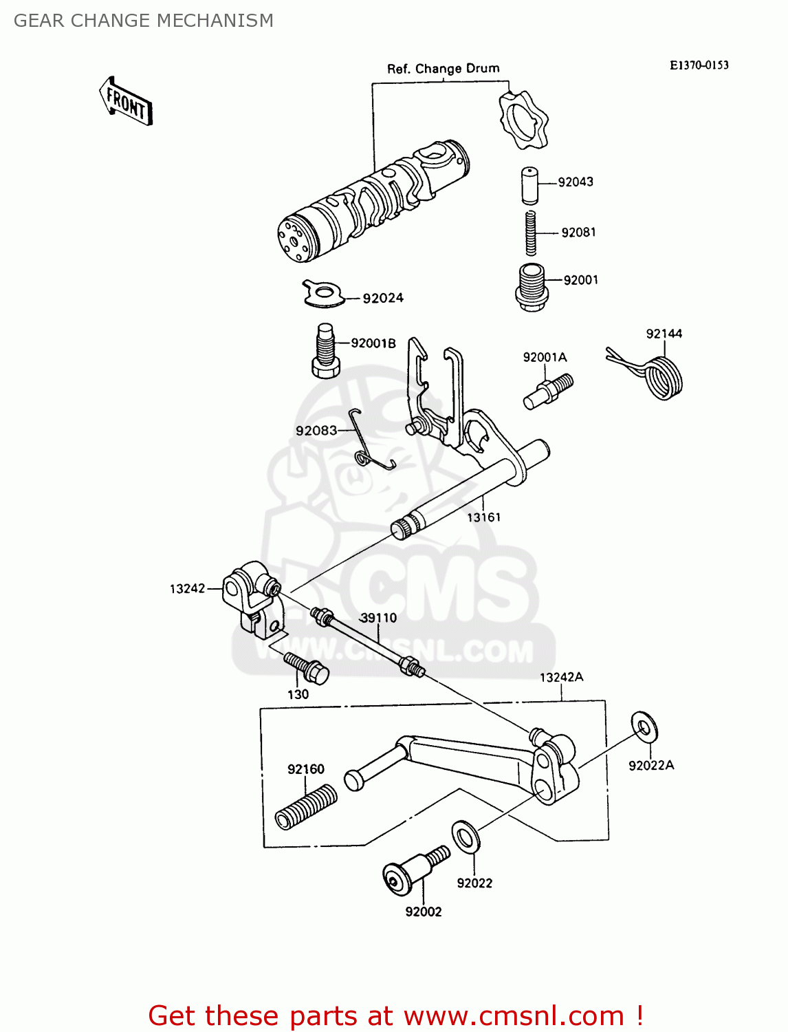 GEAR CHANGE MECHANISM ZX600C6 GPX600R 1993 UNITED KINGDOM NL FG SD