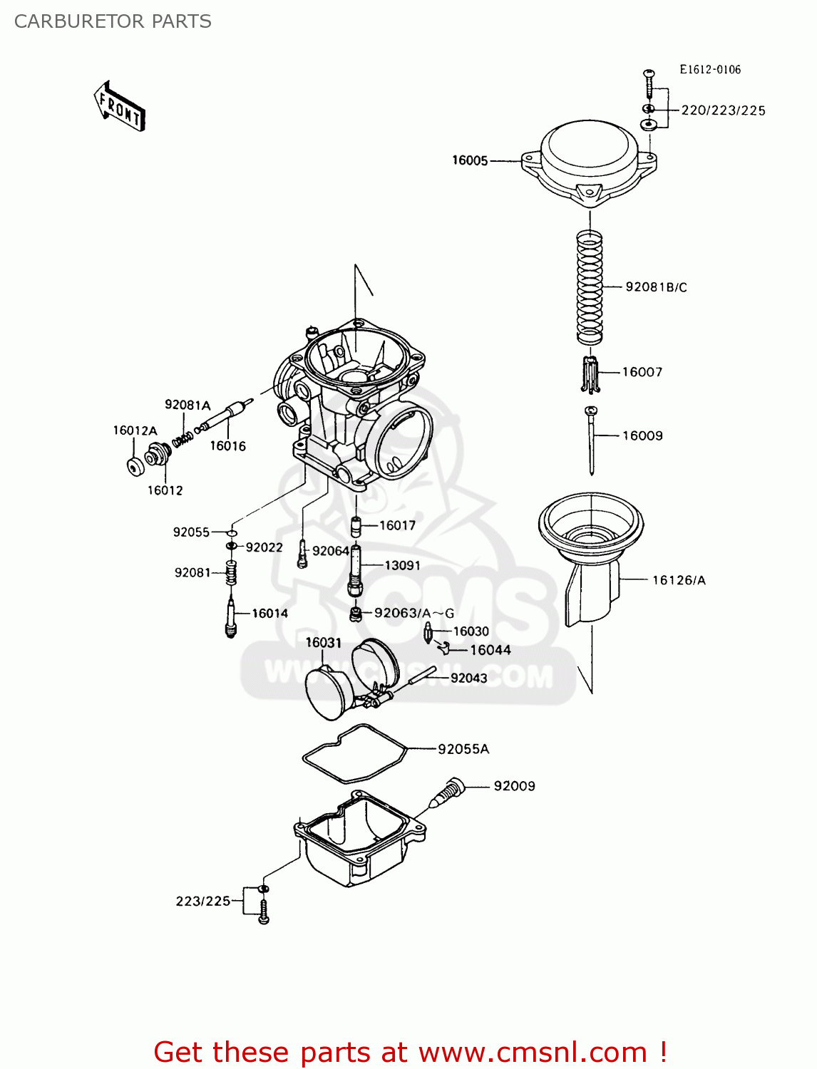 CARBURETOR PARTS ZX600C6 GPX600R 1993 UNITED KINGDOM NL FG SD