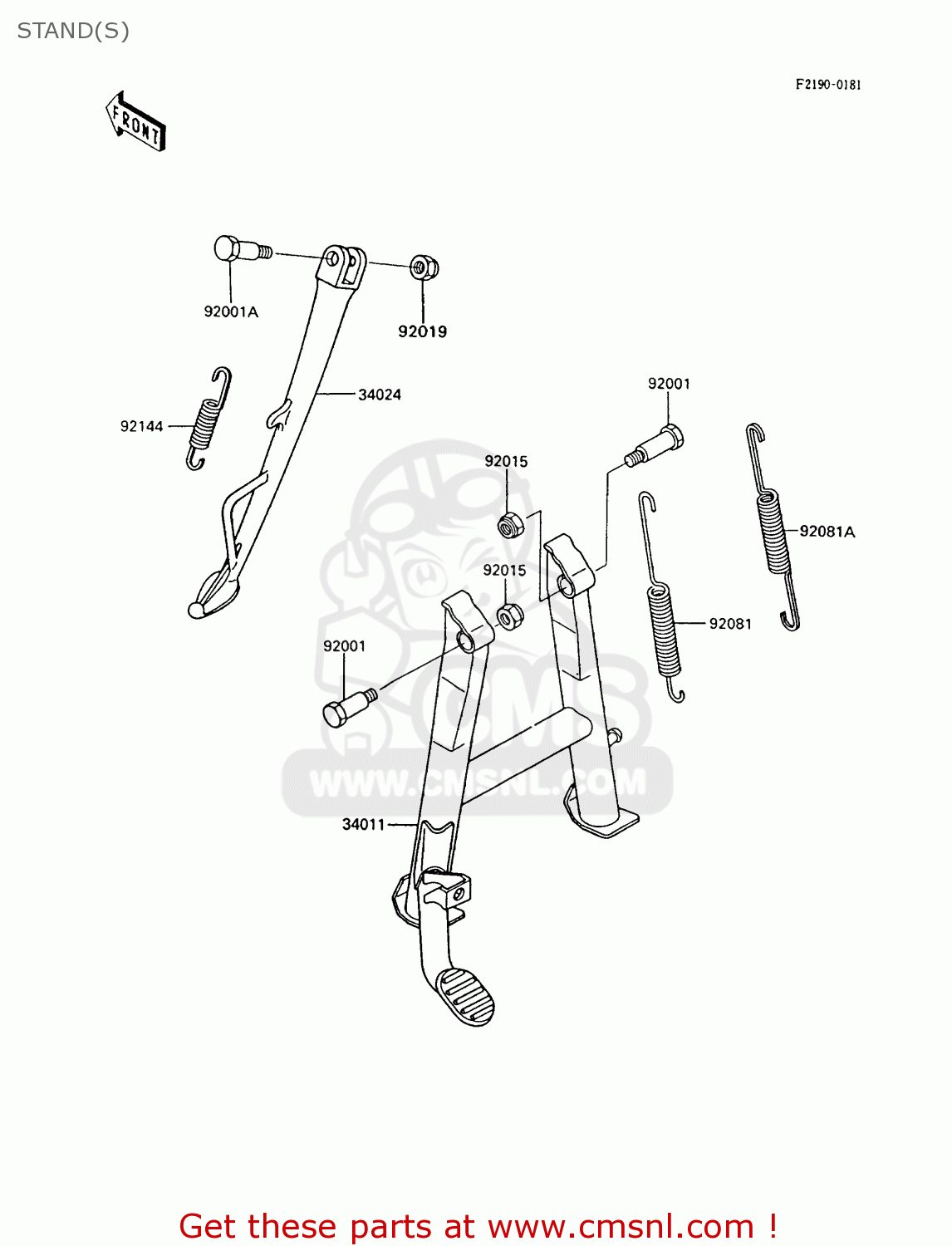 STAND(S) ZX600C6 GPX600R 1993 UNITED KINGDOM NL FG SD