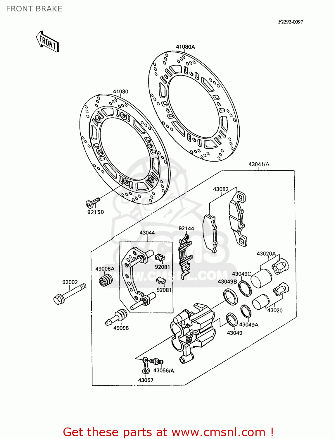 FRONT BRAKE ZX600C6 GPX600R 1993 UNITED KINGDOM NL FG SD