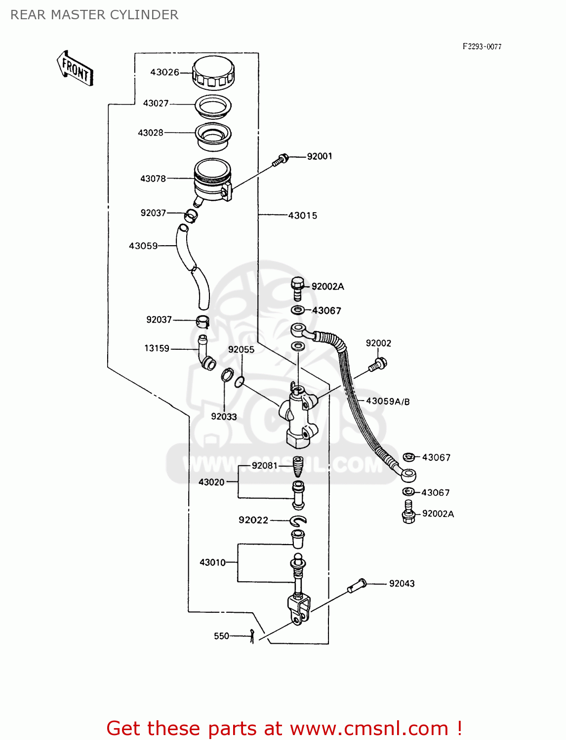 REAR MASTER CYLINDER ZX600C6 GPX600R 1993 UNITED KINGDOM NL FG SD