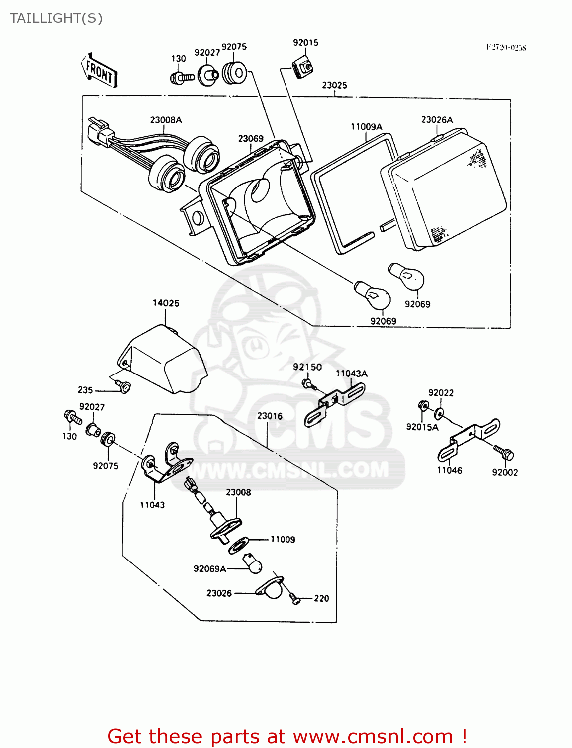 TAILLIGHT(S) ZX600C6 GPX600R 1993 UNITED KINGDOM NL FG SD