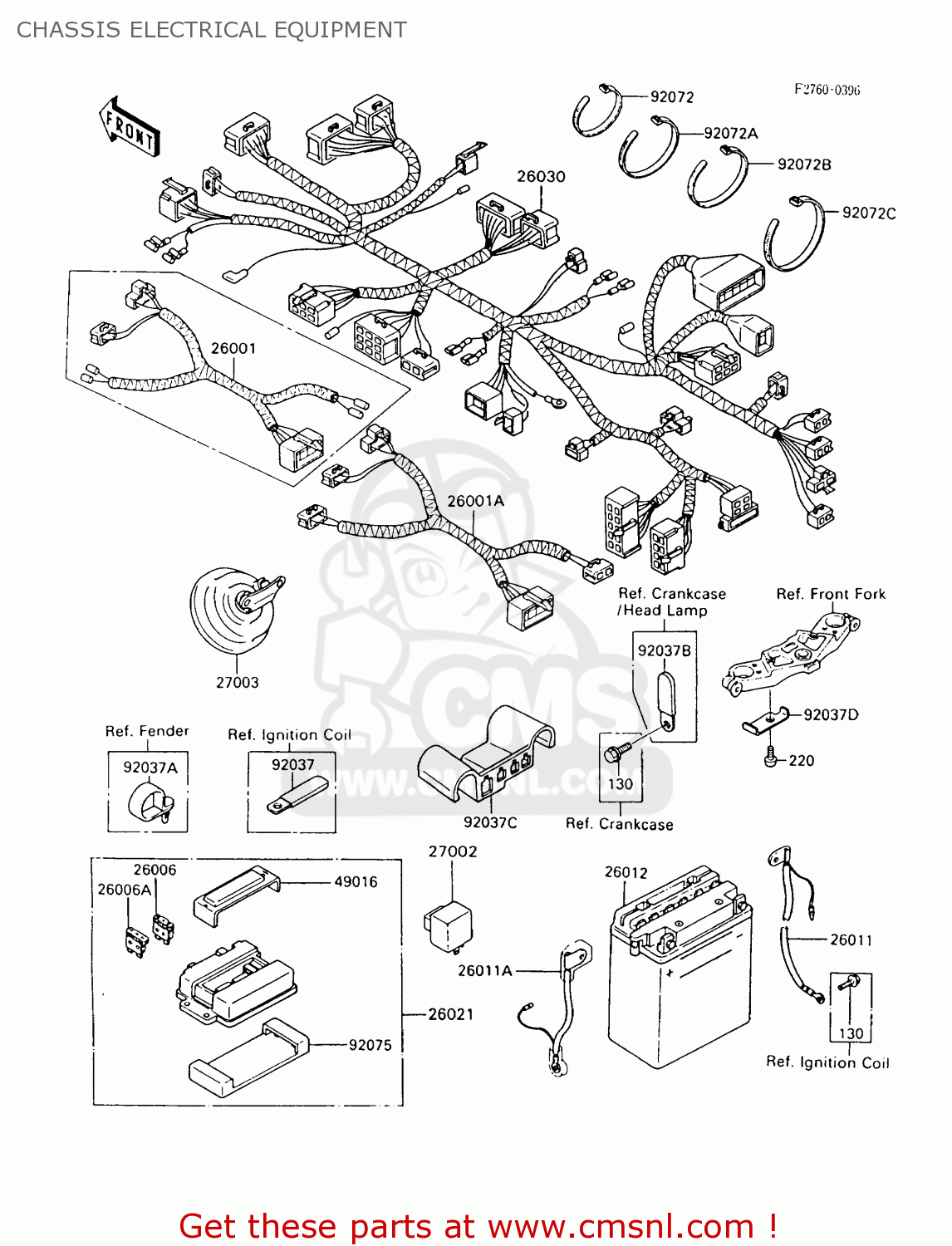 CHASSIS ELECTRICAL EQUIPMENT ZX600C6 GPX600R 1993 UNITED KINGDOM NL FG SD
