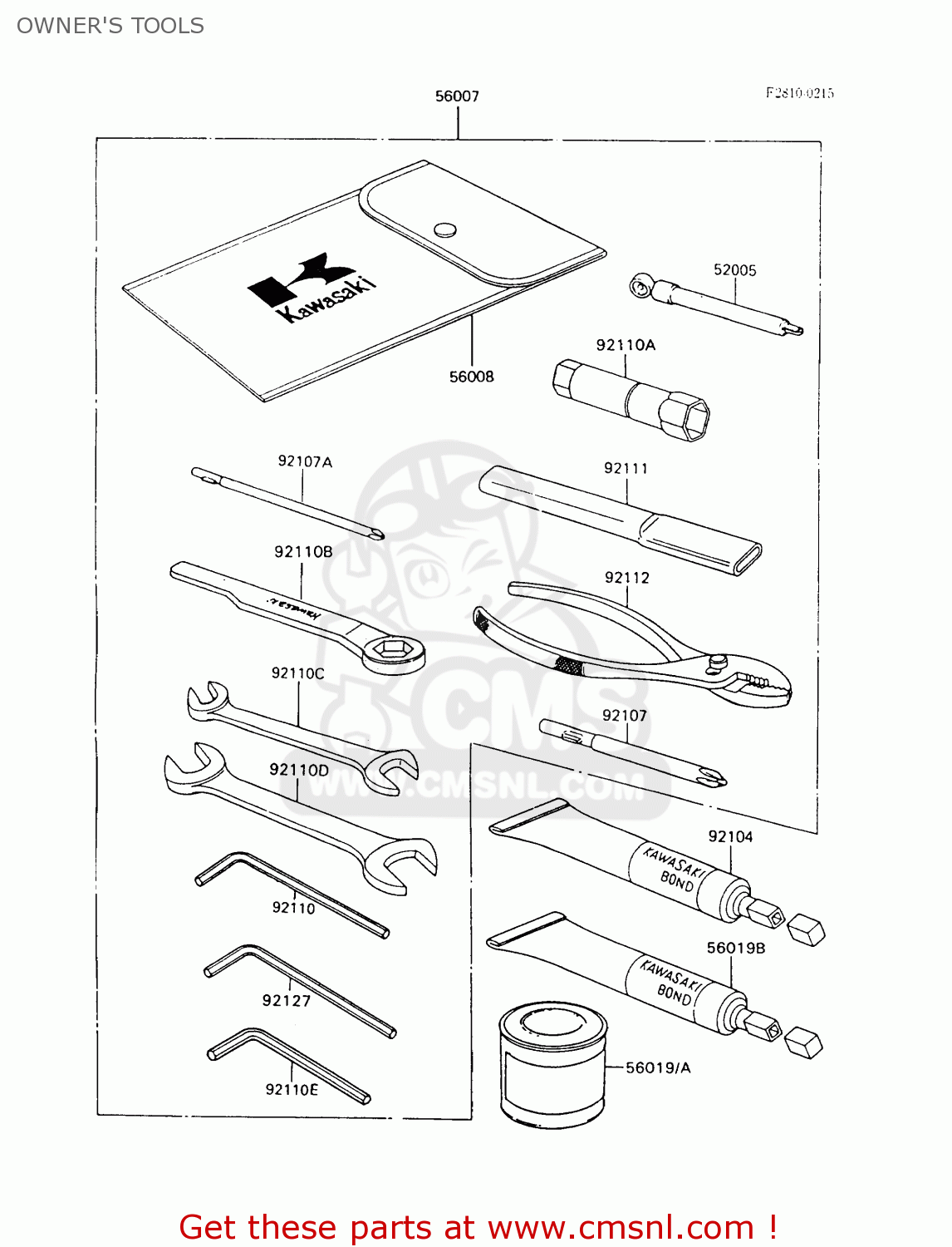 OWNER'S TOOLS ZX600C6 GPX600R 1993 UNITED KINGDOM NL FG SD