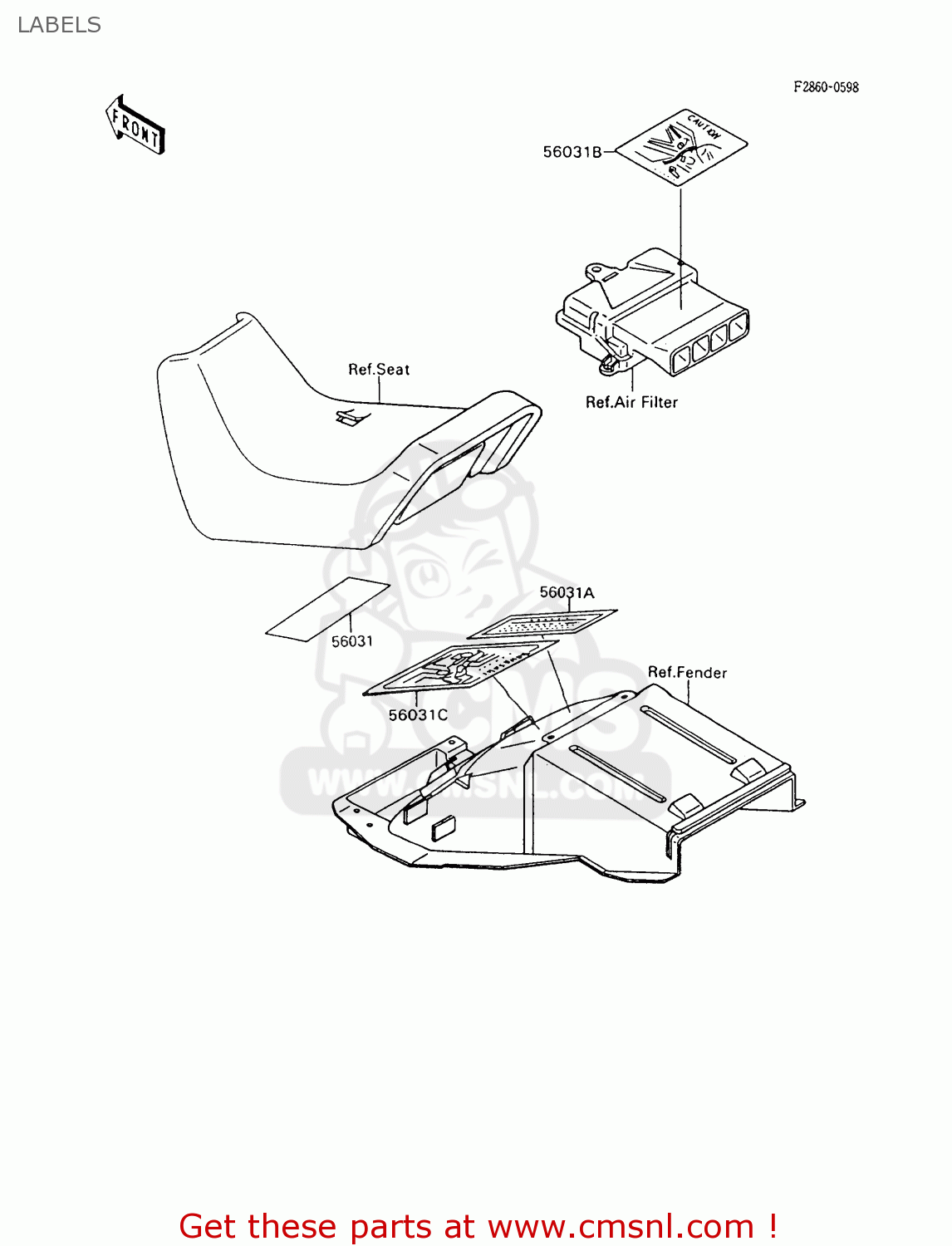 LABELS ZX600C6 GPX600R 1993 UNITED KINGDOM NL FG SD
