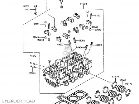 CYLINDER HEAD - ZX600C6 GPX600R 1993 UNITED KINGDOM NL FG SD