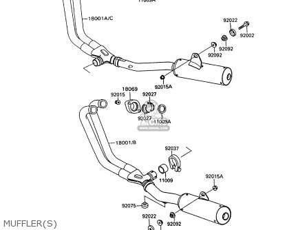 MUFFLER(S) - ZX600C6 GPX600R 1993 UNITED KINGDOM NL FG SD