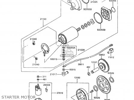 STARTER MOTOR - ZX600C6 GPX600R 1993 UNITED KINGDOM NL FG SD