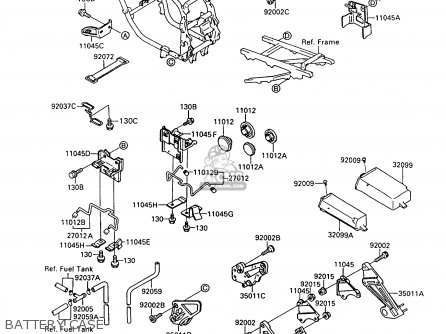 BATTERY CASE - ZX600C6 GPX600R 1993 UNITED KINGDOM NL FG SD
