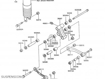 SUSPENSION - ZX600C6 GPX600R 1993 UNITED KINGDOM NL FG SD