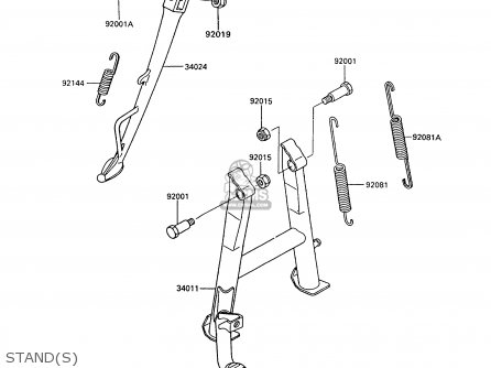 STAND(S) - ZX600C6 GPX600R 1993 UNITED KINGDOM NL FG SD