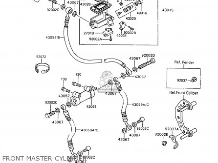 FRONT MASTER CYLINDER - ZX600C6 GPX600R 1993 UNITED KINGDOM NL FG SD
