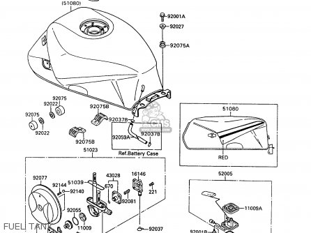 FUEL TANK - ZX600C6 GPX600R 1993 UNITED KINGDOM NL FG SD