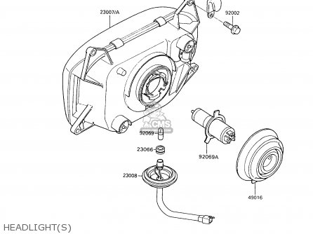 HEADLIGHT(S) - ZX600C6 GPX600R 1993 UNITED KINGDOM NL FG SD