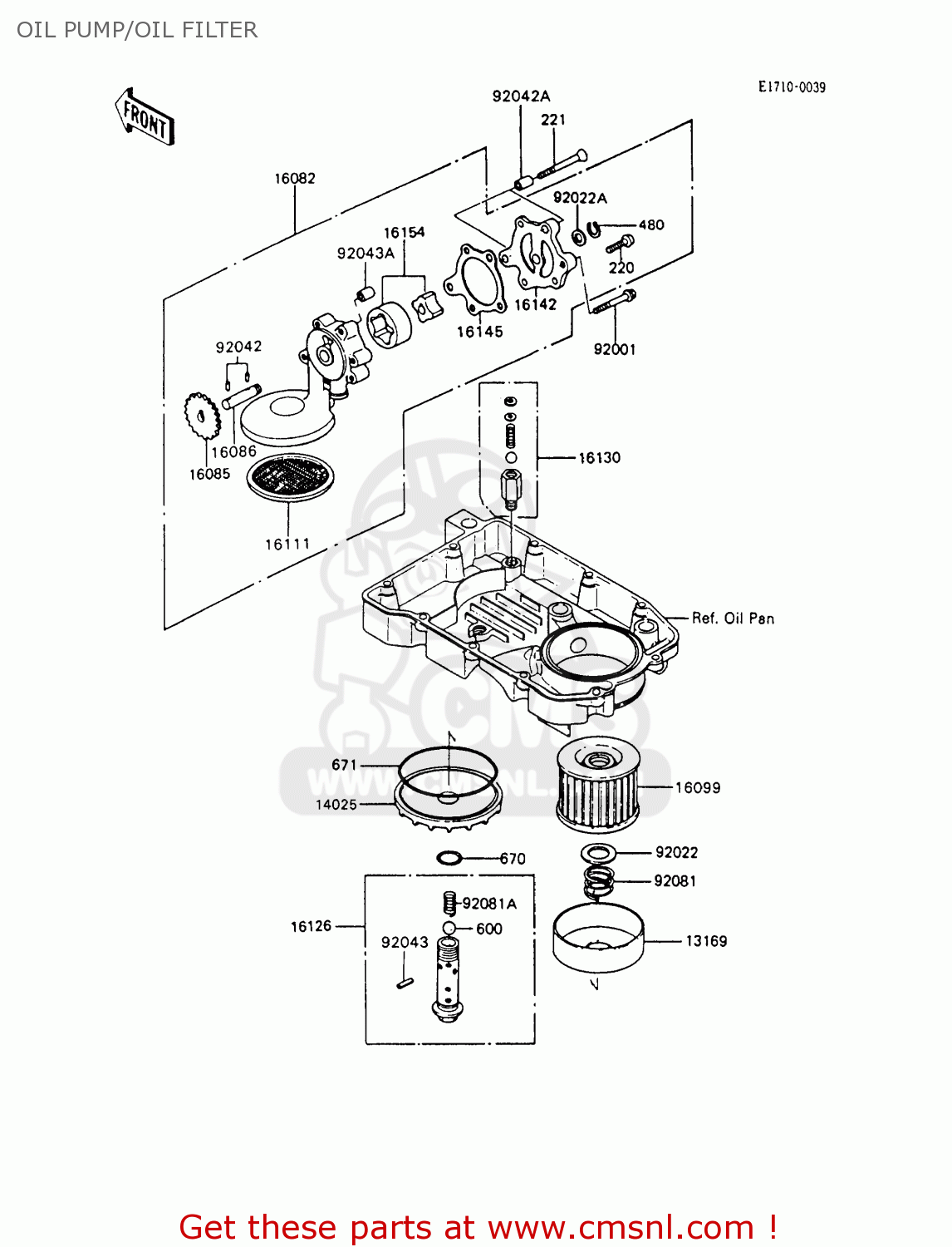 OIL PUMP/OIL FILTER ZX600C6 NINJA 600R 1993 USA CALIFORNIA