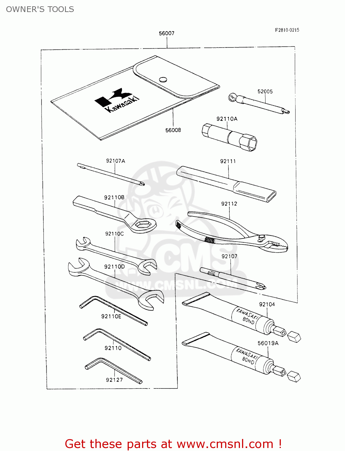 OWNER'S TOOLS ZX600C6 NINJA 600R 1993 USA CALIFORNIA